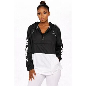 HLZBLZ Pullover Windbreaker Black and White Womens‎ Streetwear Size S